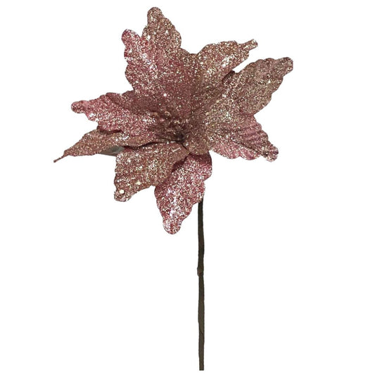 (FLQ09160OP) Nochebuena escarchada rose gold 45 cm x 20 cm