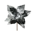 (FLQ09199S) Nochebuena metalica escarchada 35x55 cm plata