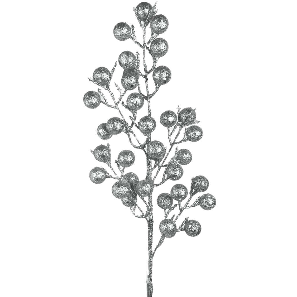 (FLQ09330S) Follaje berries metalizado plata 73 cm