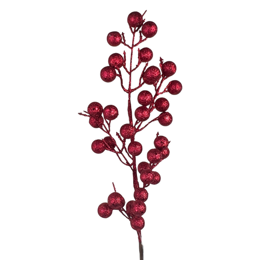 (28927) Follaje Berries Metalicas 73Cm Rojo