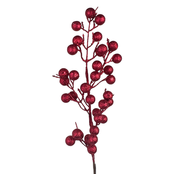 (Flq09330Bu) Follaje Berries Metalicas 73Cm Rojo