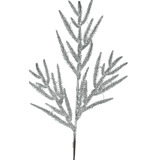 (Flq09375S) Follaje Pino Metalico 80Cm Plata