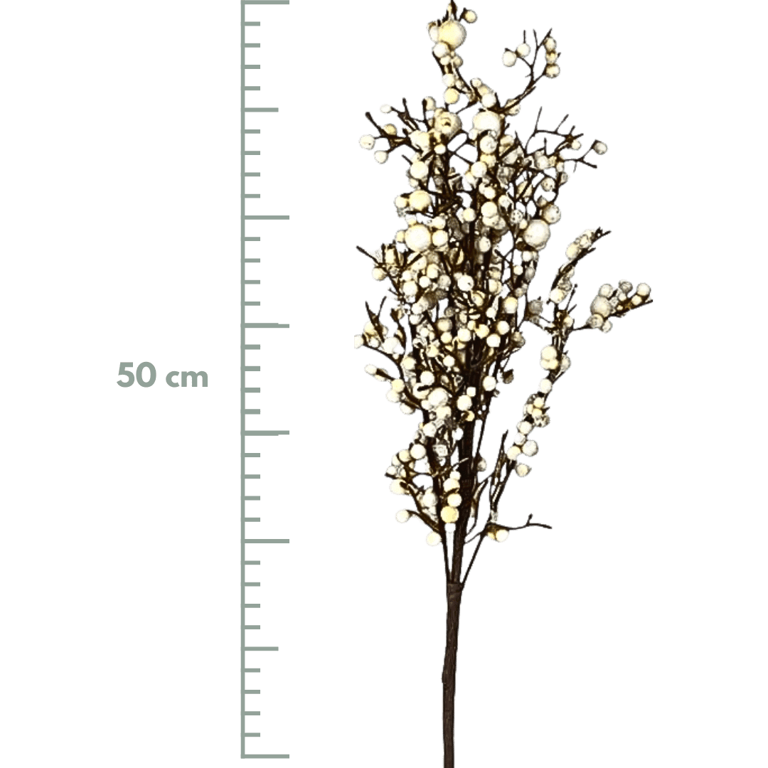 (FLQ09407CR) Follaje Berries 50cm Beige