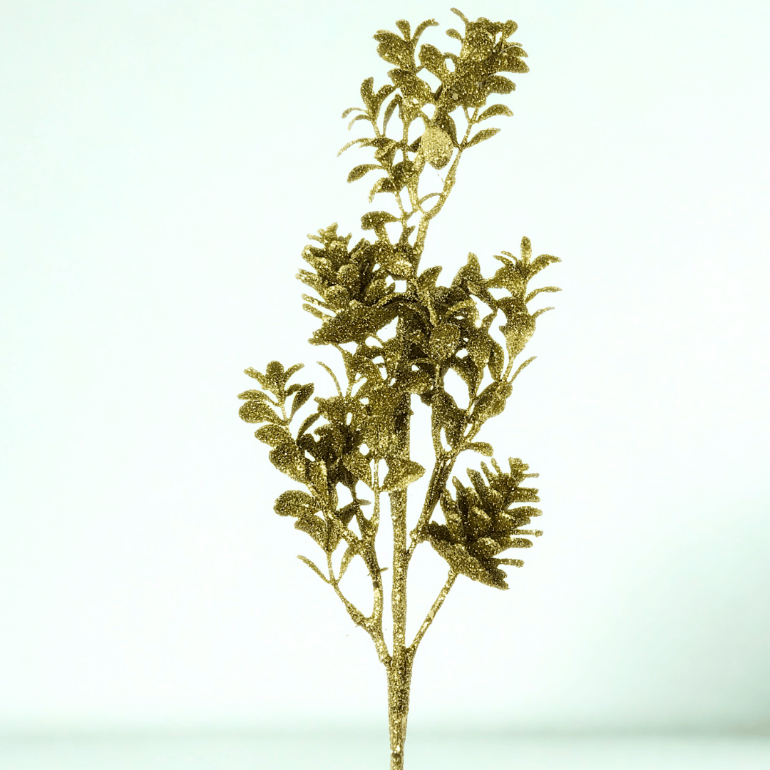(FLQ09429G) Follaje metalico oro 52 cm