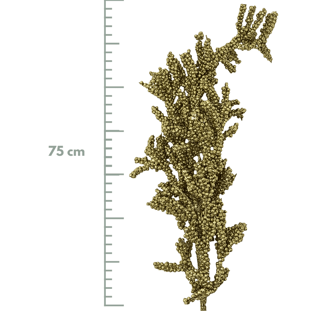(FLQ09643G) Follaje Metalico Oro 75 cm