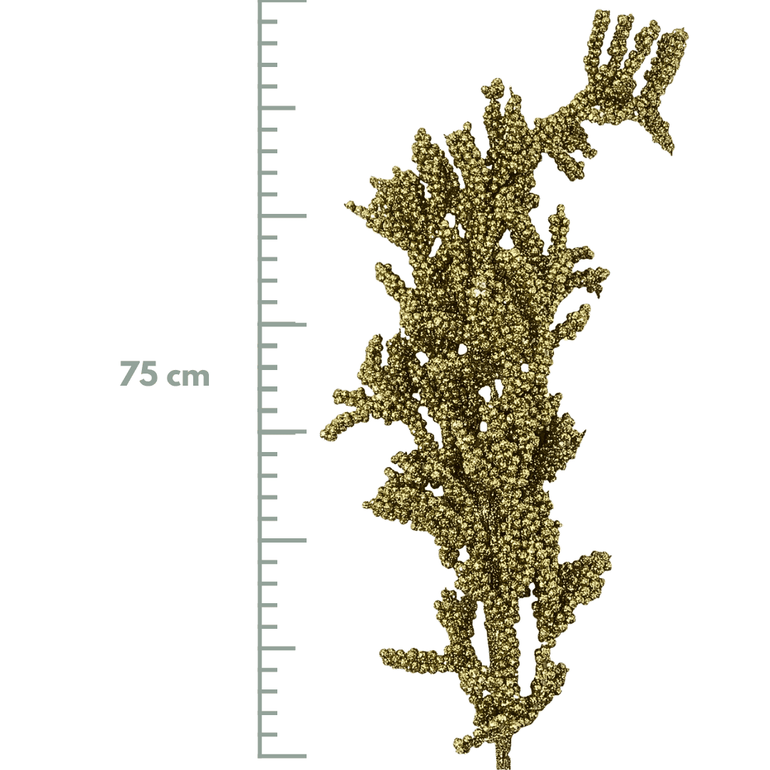 (FLQ09643G) Follaje Metalico Oro 75 cm