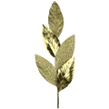 (FLQ09773G) Follaje hojas mate con escarcha oro 78 cm