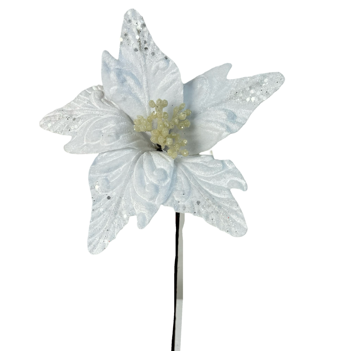 (FLR00957W) Nochebuena 22cm blanco