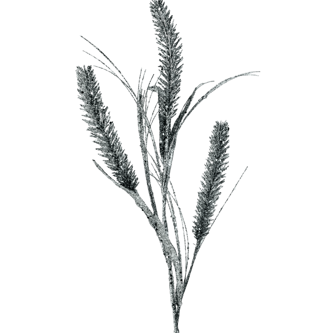 (FLR01007S) Follaje escarchado 75 cm plata