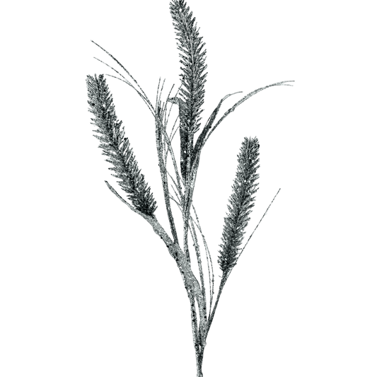 (FLR01007S) Follaje escarchado 75 cm plata