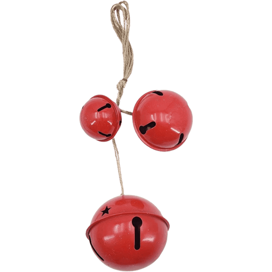 (FLR01212R) Cascabeles c/3 6/8/10 cm rojo