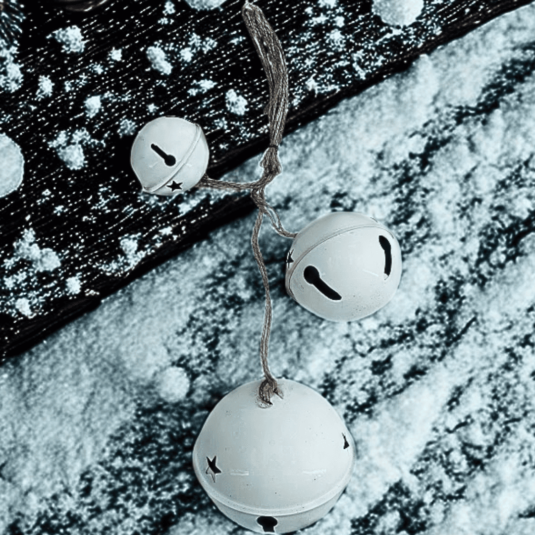 (FLR01212W) 3 CASCABELES DE 6, 8 10 CM BLANCO