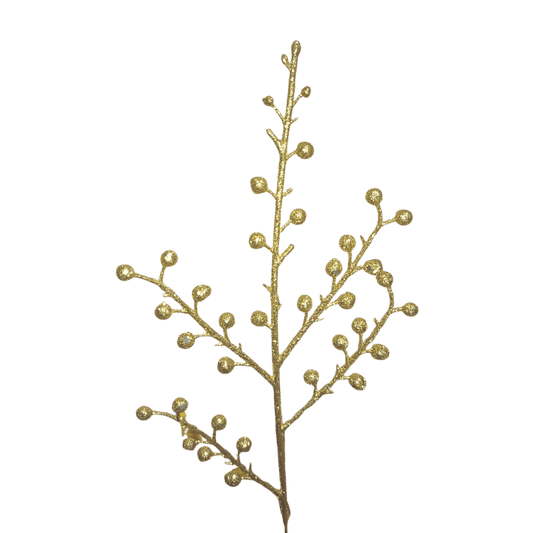 (FLT00527G) Follaje escarchado oro 36 cm
