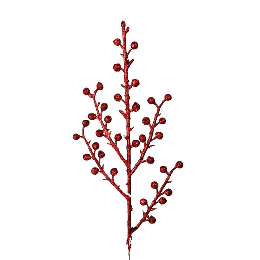 (FLT00527R) Follaje escarchado 36 cm rojo