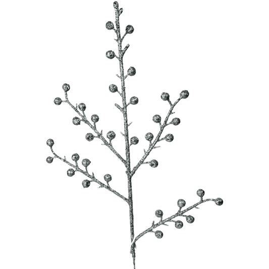 (FLT00527S) Follaje escarchado 36 cm plata