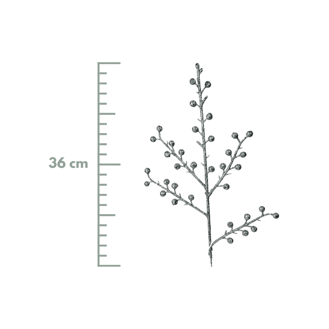 (FLT00527S) Follaje escarchado plata 36 cm