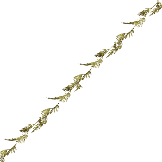 (FLT00579G) Follaje escarchado oro 195 cm