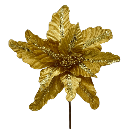 (FLX00770GG) Nochebuena terciopelo oro 28 cm x 40 cm