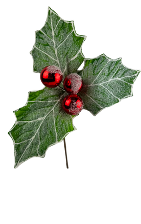 (TG203237) Flor de Holly Verde 30 Cm