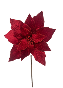 (FHY0091R) Nochebuena Terciopelo 36 Cm Rojo