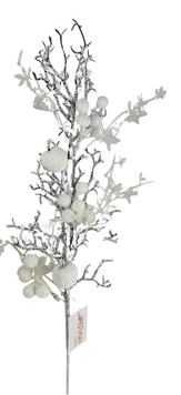 (FLL2561BL) Follaje Manzanas y Cerezas 60 Cm Blanco.