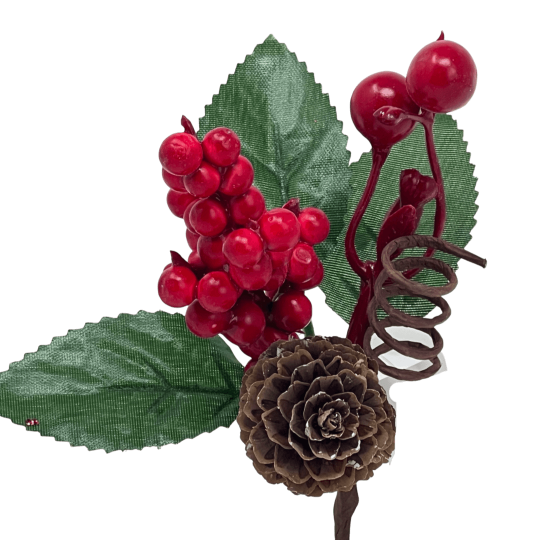 (Fla01472R) Mini Follaje De Berries 16Cm Rojo