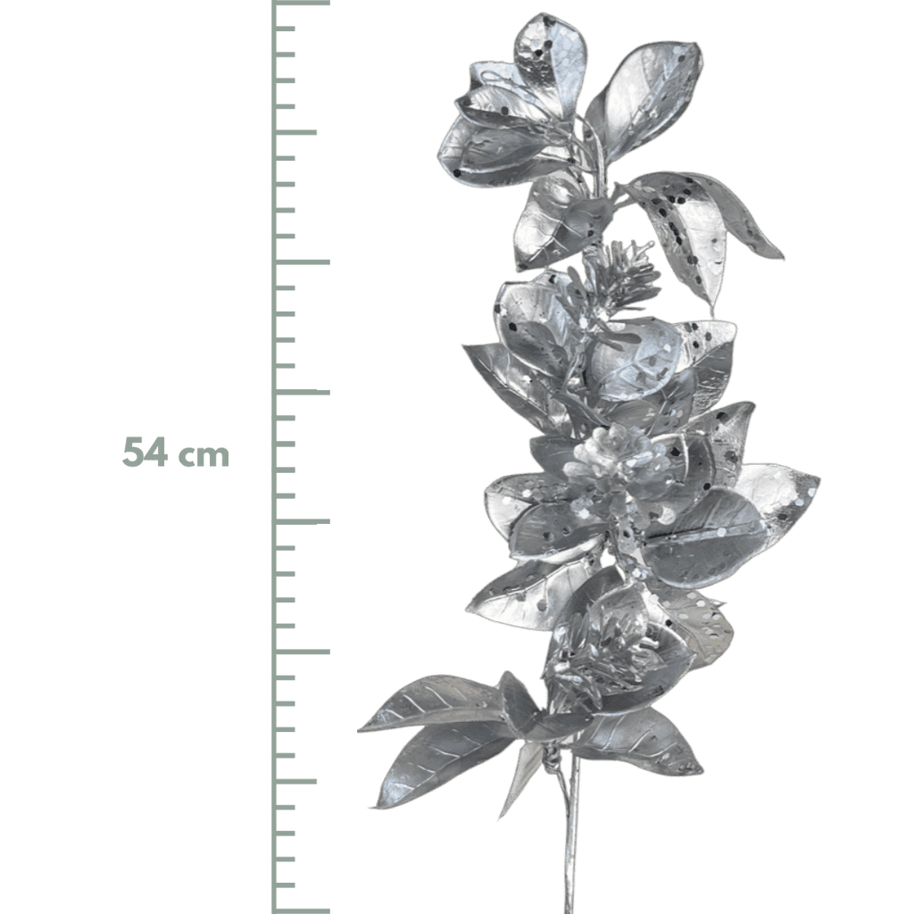 (Fla01838S) Follaje hojas mate plata 54 cm