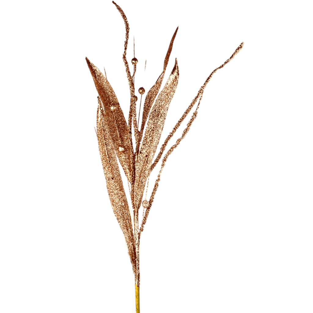 (Flq09291Lco) Follaje hoja escarchada 87 cm ocre