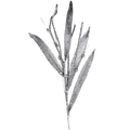 (Flq09291S) Follaje hoja escarchada 87 cm plata