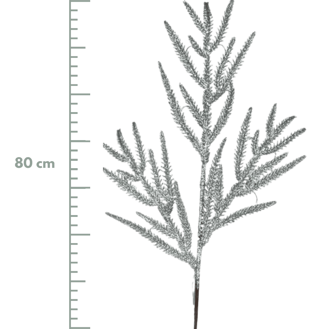 (Flq09375S) Follaje pino metalico plata 80 cm
