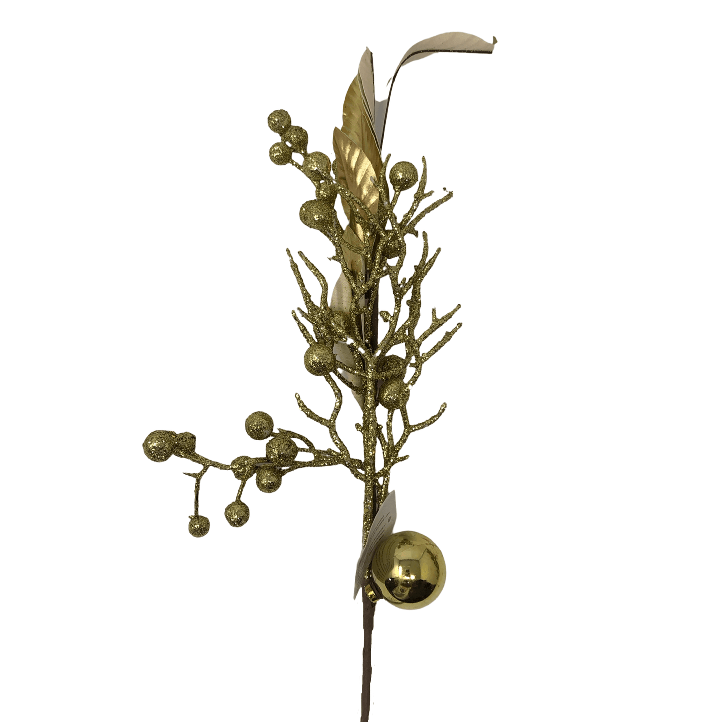 (Flq09771G) Follaje hojas con esfera 52 cm oro