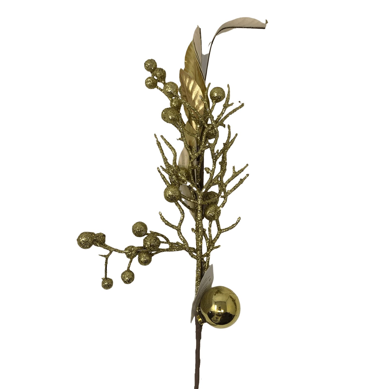 (Flq09771G) Follaje hojas con esfera 52 cm oro