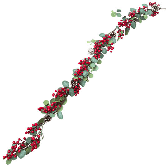 GUIRNALDA BERRIES PINAS 180CM ROJO