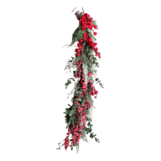 GUIRNALDA BERRIES Y PIÑAS 100CM ROJO