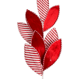(Hoj0060Rj) Hojas navidenas Candy 67Cm Rojo con blanco