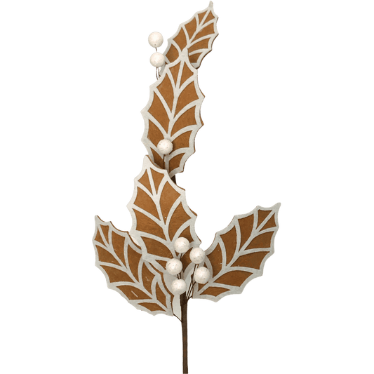 (HOJ0109CF) Follaje galleta de jengibre 53 cm café