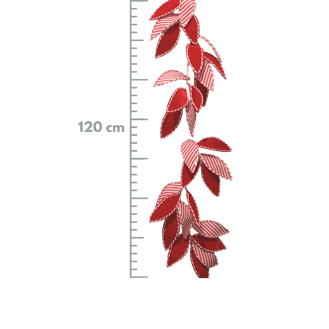(HOJ0122RJ) Guia de hojas candy rojo 120 cm