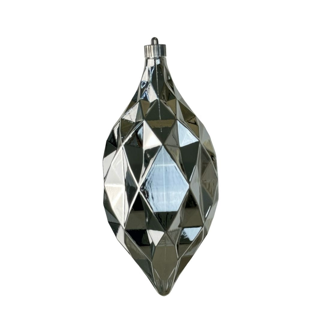 (Bhk01180S) Esfera Geo Gota 14X30Cm Plata