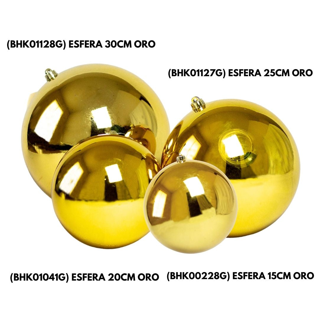 Esferas Oro, Medidas 15/20/25/30 CM