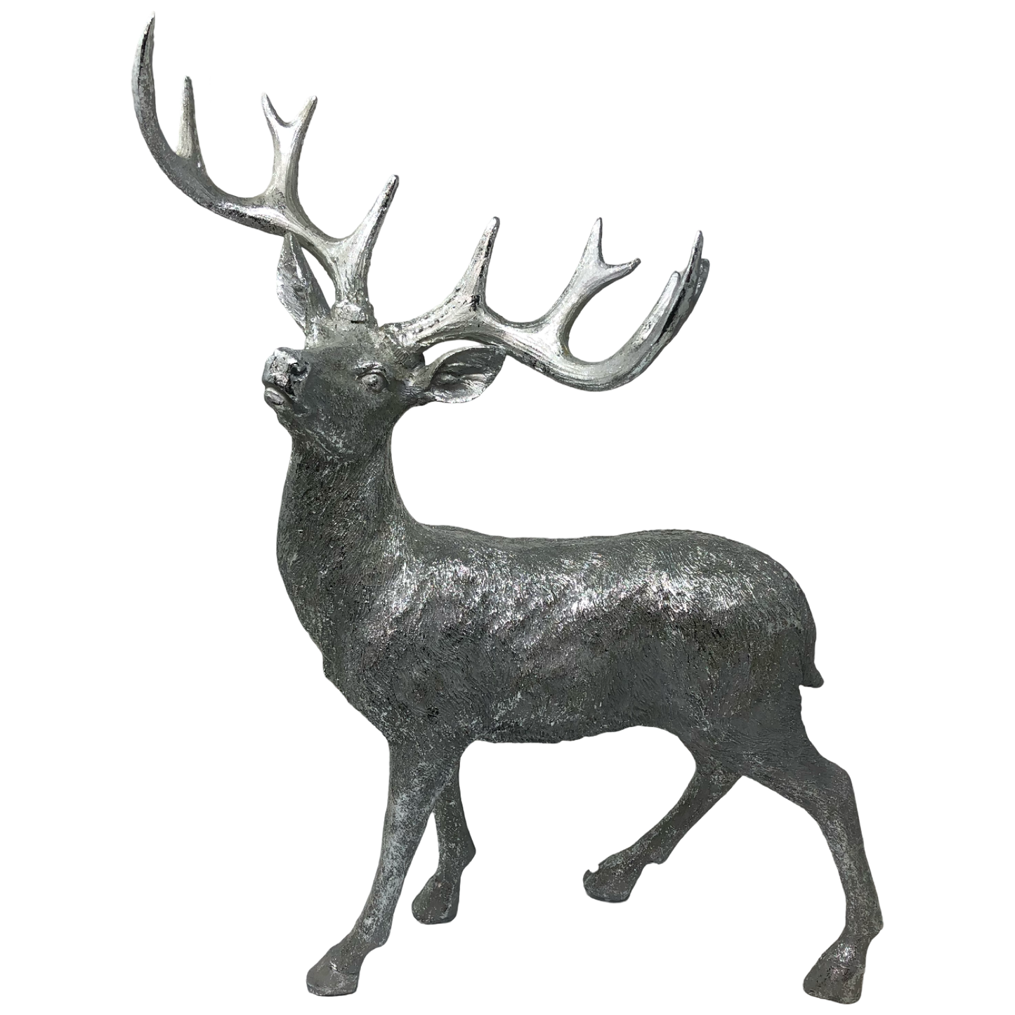 (XFI0028A) Venado decorativo plata 49 cm x 40 cm