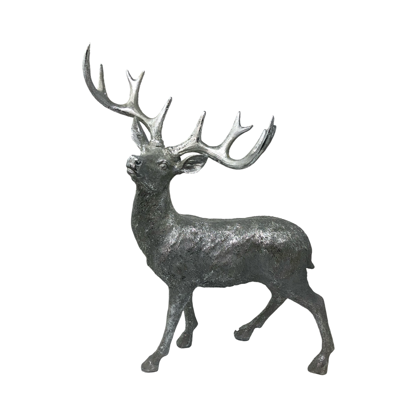 (XFI0028A) Venado decorativo plata 49 cm x 40 cm