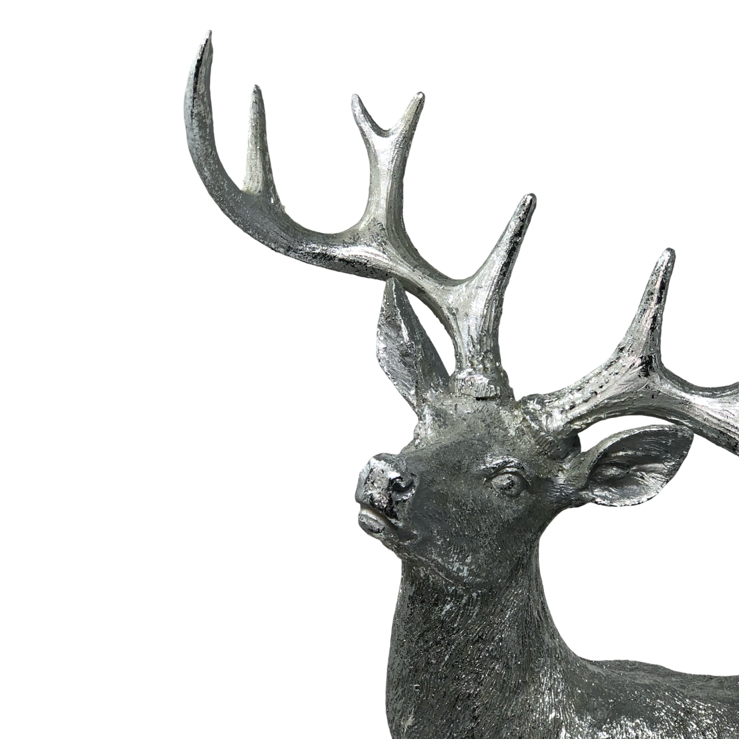 (XFI0028A) Venado decorativo plata 49 cm x 40 cm