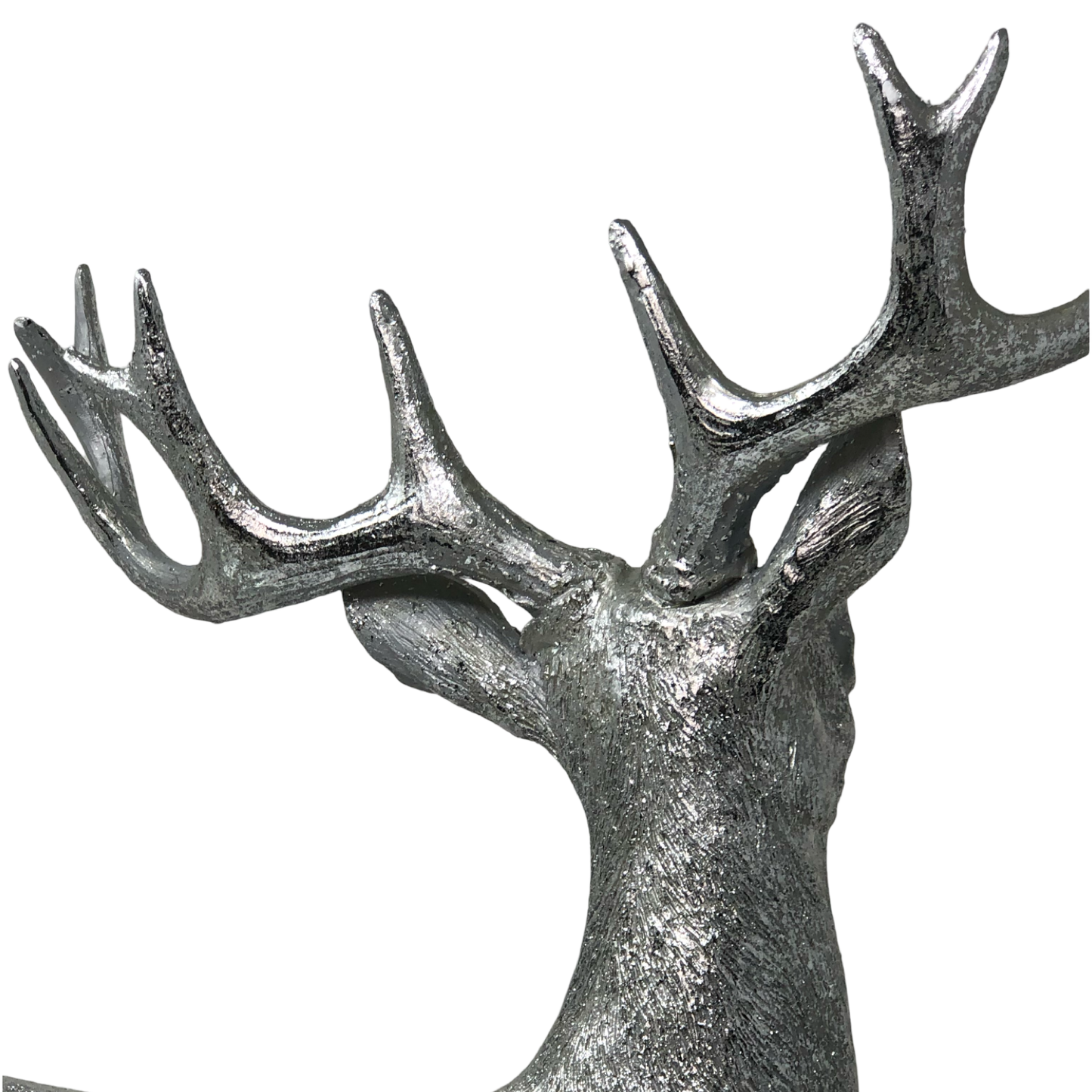 (XFI0028A) Venado decorativo plata 49 cm x 40 cm