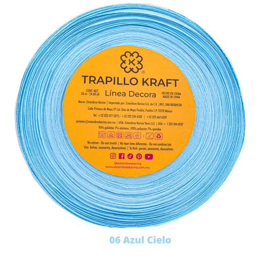 Trapillo Kraft 180 Gr Aprox C-06 Azul Cielo