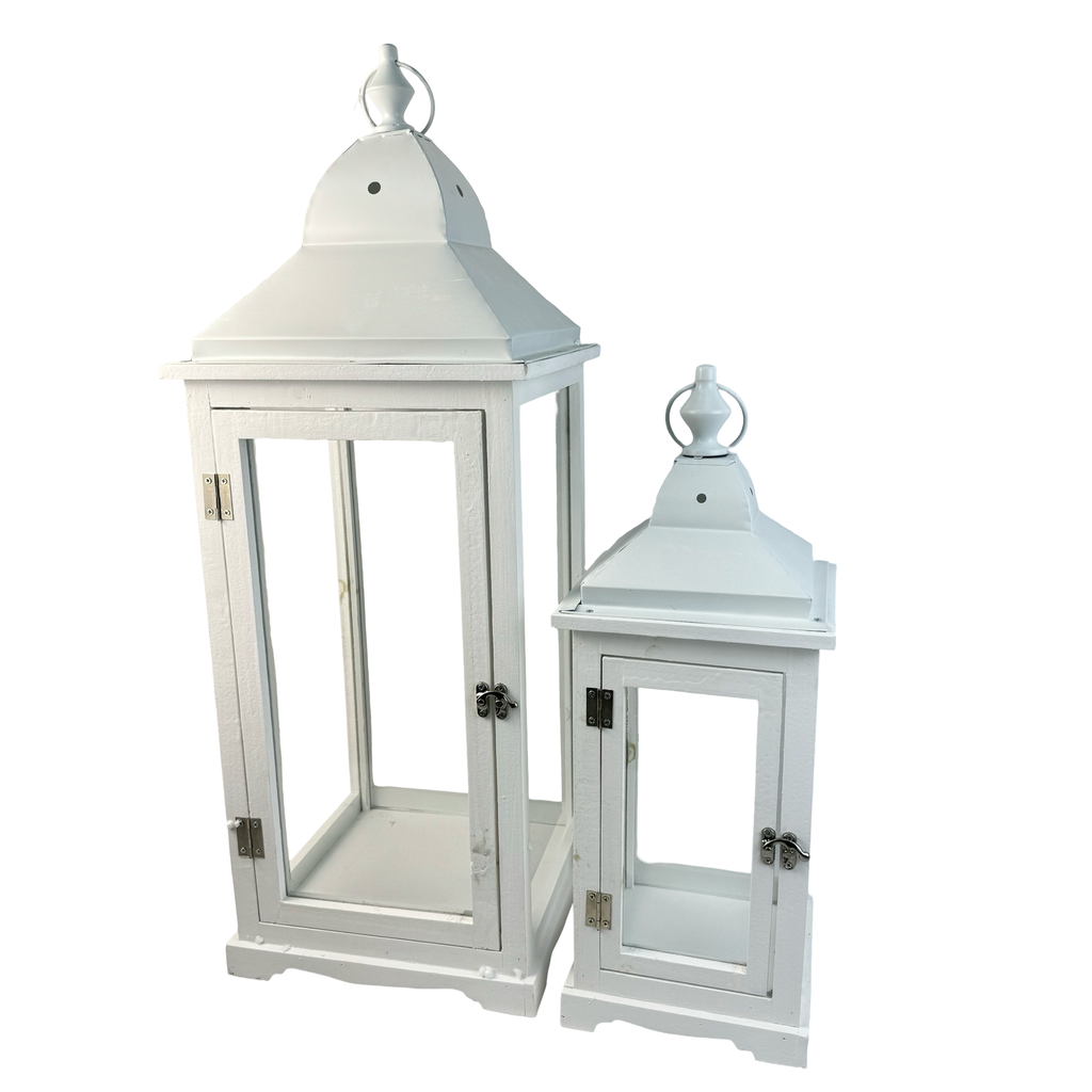(LKC001W) Set faroles metalicos c/2 pz blanco