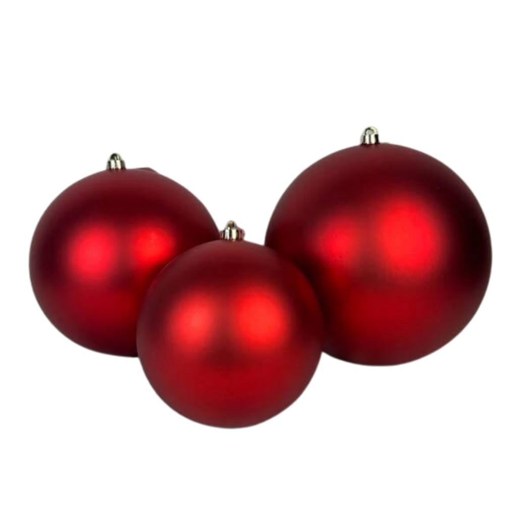 Esfera Navideña Rojo Mate, Medidas 20 cm/25 cm/30 cm