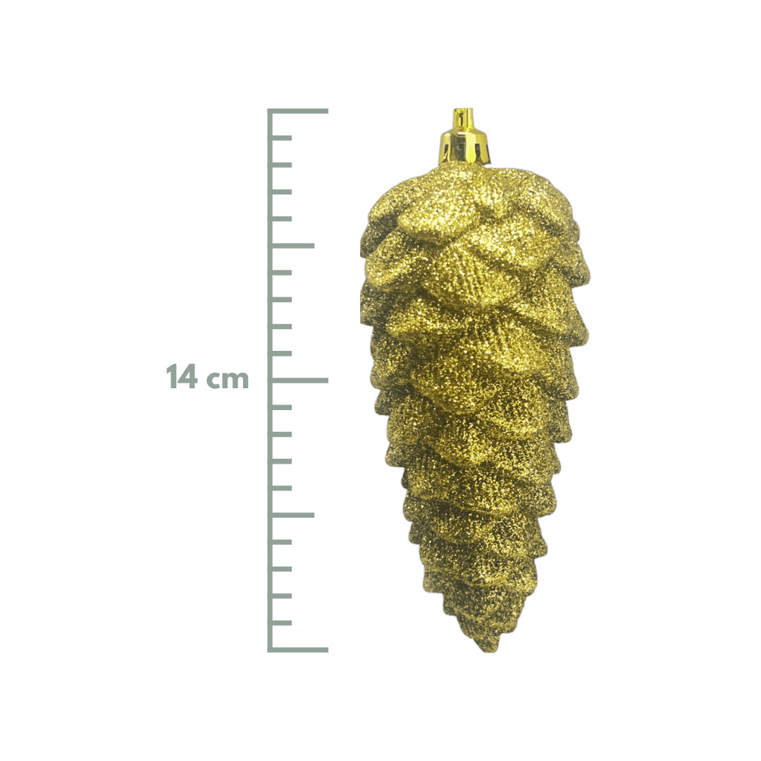 (Mli0317G) Piña Escarchada 14X6Cm Oro