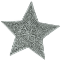 (MLI0337S) Estrella escarchada 31 cm plata