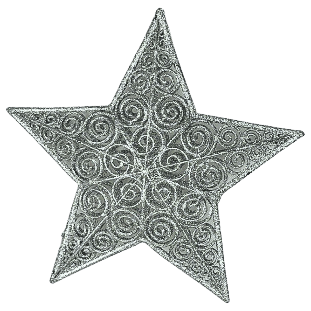 (MLI0337S) Estrella escarchada 31 cm plata