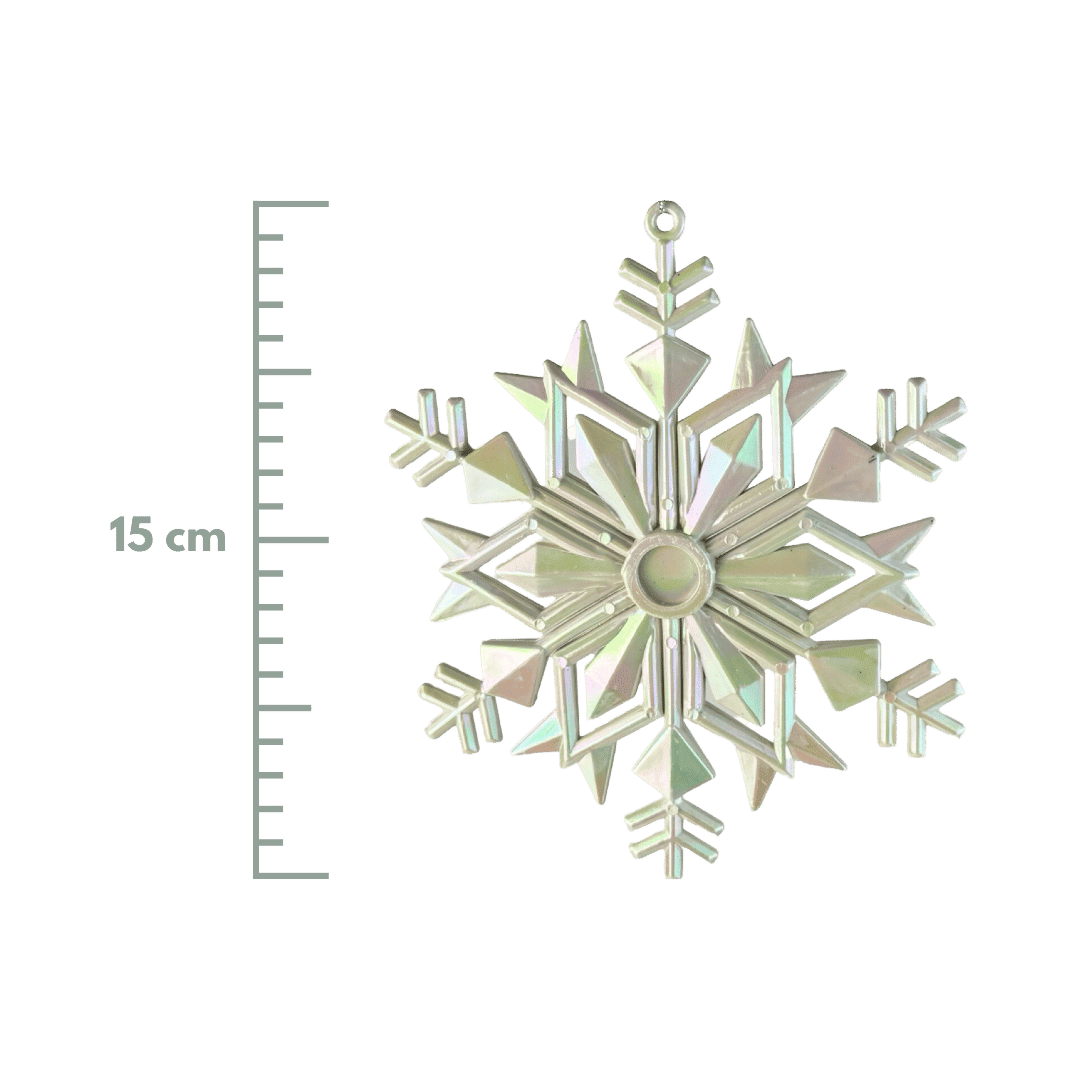 (MLI0459B) Copo de nieve tornasol blanco 15 cm